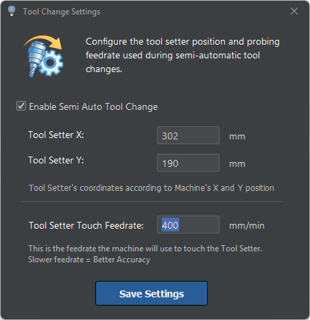 Focus Tool Change Settings window
